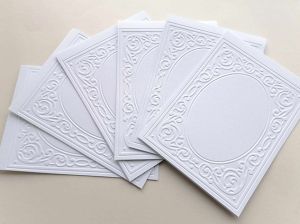 Релефни Заготовки за картички - Рамки Бяло - 5 бр.