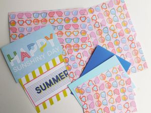 Заготовка за плик и картички - SUMMER VIBES - 8 елемента