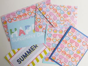 Заготовка за плик и картички - SUMMER VIBES - 8 елемента