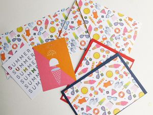 Заготовка за плик и картички - Summer Vibes - 8 елемента