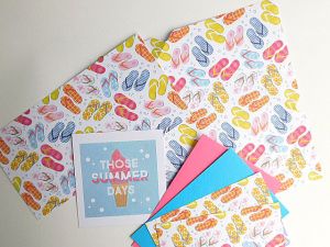 Заготовка за плик и картички - Summer Vibes - 7 елемента