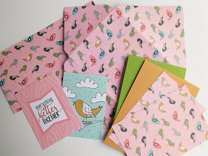 Заготовка за плик и картички - Bird - 8 елемента