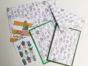 Заготовка за плик и картички - Succulent - 8 елемента