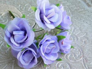 Рози с мрежа - Лилаво - 6 бр.