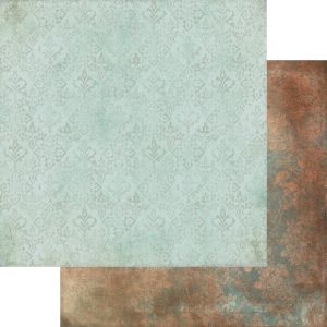 Комплект дизайнерска хартия - Mint-brown base paper - 12 листа