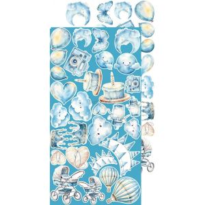 Комплект дизайнерска хартия с елементи за изрязване - Boy & Toy Mix - 18 листа