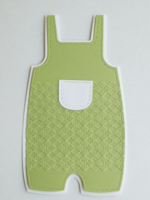 Заготовка за картичка - Детски гащеризон Зелено -  1 бр.