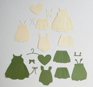 Нейните дрешки - Зелено и шампанско -  20 елемента