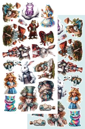 Комплект дизайнерска хартия - Alice - 6 листа