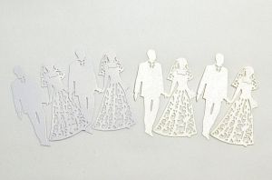 Елементи от хартия - Младоженци - 4 елемента