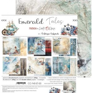 Комплект дизайнерска хартия - Emerald Tales - 6 листа