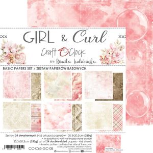 Комплект дизайнерска хартия - GIRL & CURL Basic - 24 листа