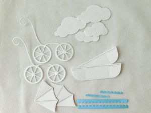 Бебешка количка с облачета - Синьо и Бяло - 2 бр