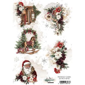 Фина оризова декупажна хартия - Wonderful Christmas Time - 29.6 х 21см. 