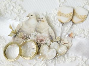 Сватбена картичка - 18,50 х 18,50 см