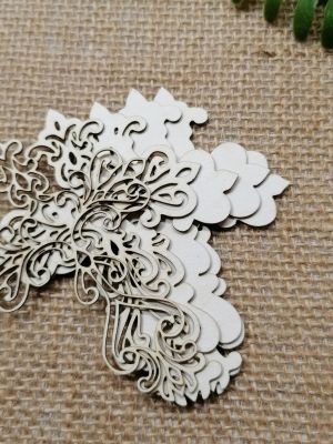 Многопластови 3D Елементи - Кръст - 10,00 х 7,00 см - 1 бр.