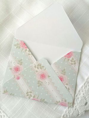 Комплект пликове с вложки - Vingade Зелено рози - 8,50 х 10,50 см - 4 бр.