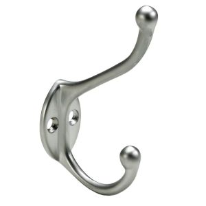 Закачалка Сребриста мат двойна - 25 x 90 x 58 мм