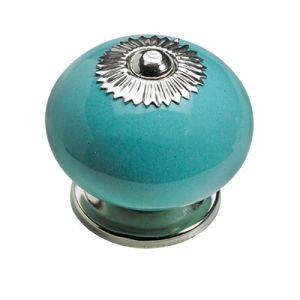 Дръжка - Керамична Тюркоаз- Ø 40 x 36 mm