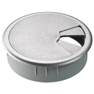 Капачки за кабели - Сребриста пластмаса - Ø 80 x 26 mm