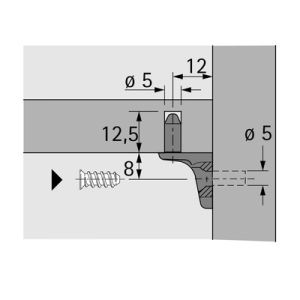 Рафтоносач - Цинкова сплав, никелиран - ø 5 мм - 8 бр.