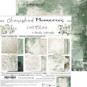 Комплект дизайнерска хартия - Cherished Memories Basic - 24 листа