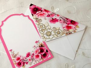 Комплект плик с вложка - Розово и Циклама - 15,70 х 10,00 см