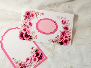 Комплект плик с вложка - Розово и Циклама - 15,70 х 10,00 см