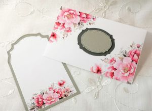 Комплект плик с вложка - Блестящо Розово - 15,70 х 10,00 см