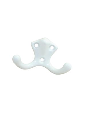 Закачалка - Бяла двойна цинкова сплав  - 47 х 73 х 32 мм