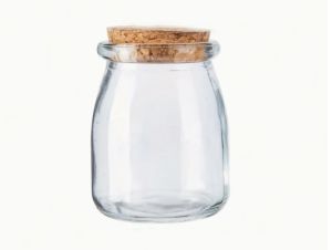 Стъклено бурканче с коркова тапа - Ø 5,50 см. х 7,00 см - 100 мл.