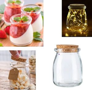 Стъклено бурканче с коркова тапа - Ø 5,50 см. х 7,00 см - 100 мл.