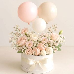 Цилиндрична / кръгла кутия за декорация - Бяло - Ø 15,00 х 14,50 см