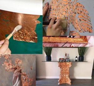 Шлак метал - Розово Злато- 14.00  х 14.00 см. - 25 листи