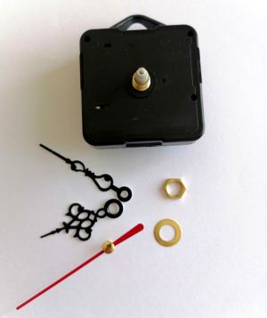 Часовников механизъм - плавен ( къса резба ) - Къси черни стрелки