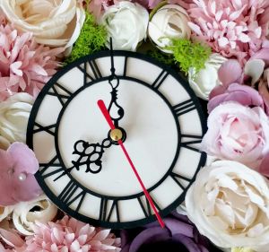 Часовников механизъм - плавен ( къса резба ) - Къси черни стрелки