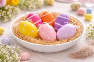 Цветни декоративни яйца - 6 бр.
