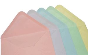 Комплект картички с пликове Пастелни цветове  - 12,7 х 17,70 см - 40 бр 