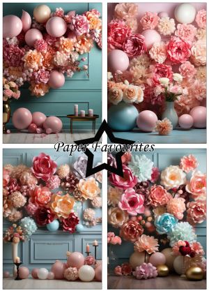 Дизайнерска хартия - Wedding Flowers  - 15,00 х 21,00  см - 24 листа