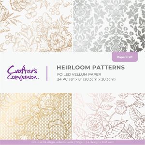 Комплект дизайнерски паус с металиков печат - Heirloom Patterns - 24 листа