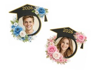 Завършване  - шапки за спомен с място за снимка или текст - 12,50 х 10,00 см