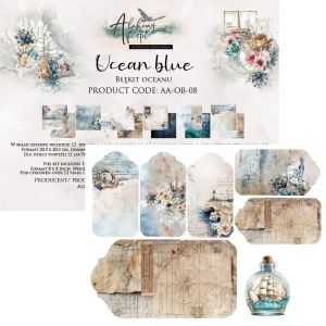 Комплект дизайнерска хартия - Ocean Blue - 12 листа
