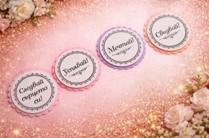 3D елементи с Пожелания – декорация за картички и скрапбук - 4 бр.