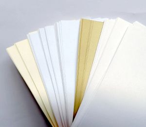 Комплект Перлена хартия 125 gms - Бяло, Шампанско и Злато - 8,70 х 30 см -250 броя