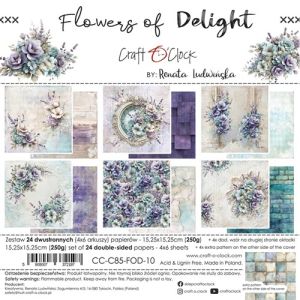 Комплект дизайнерска хартия - Flowers Of Delight - 24 листа