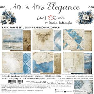 Комплект дизайнерска хартия - Mr And Mrs Elegance - 24 листа