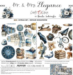 Комплект дизайнерска хартия - Mr And Mrs Elegance, Elegance and Hobby - 8 листа