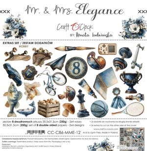 Комплект дизайнерска хартия - Mr And Mrs Elegance, Elegance and Hobby - 8 листа