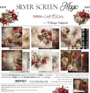 Комплект дизайнерска хартия - Silver Screen Magic - 6 листа