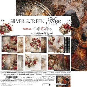 Комплект дизайнерска хартия - Silver Screen Magic - 24 листа